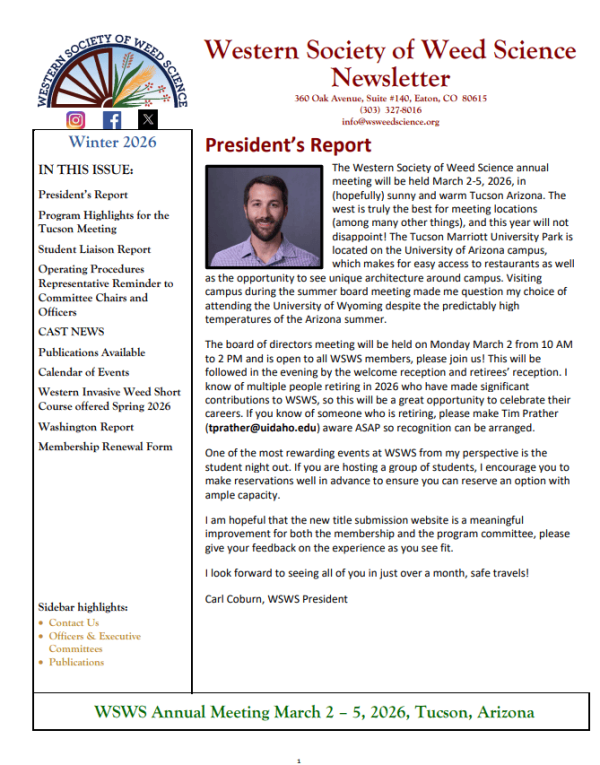 WSWS Winter 2026 Cover